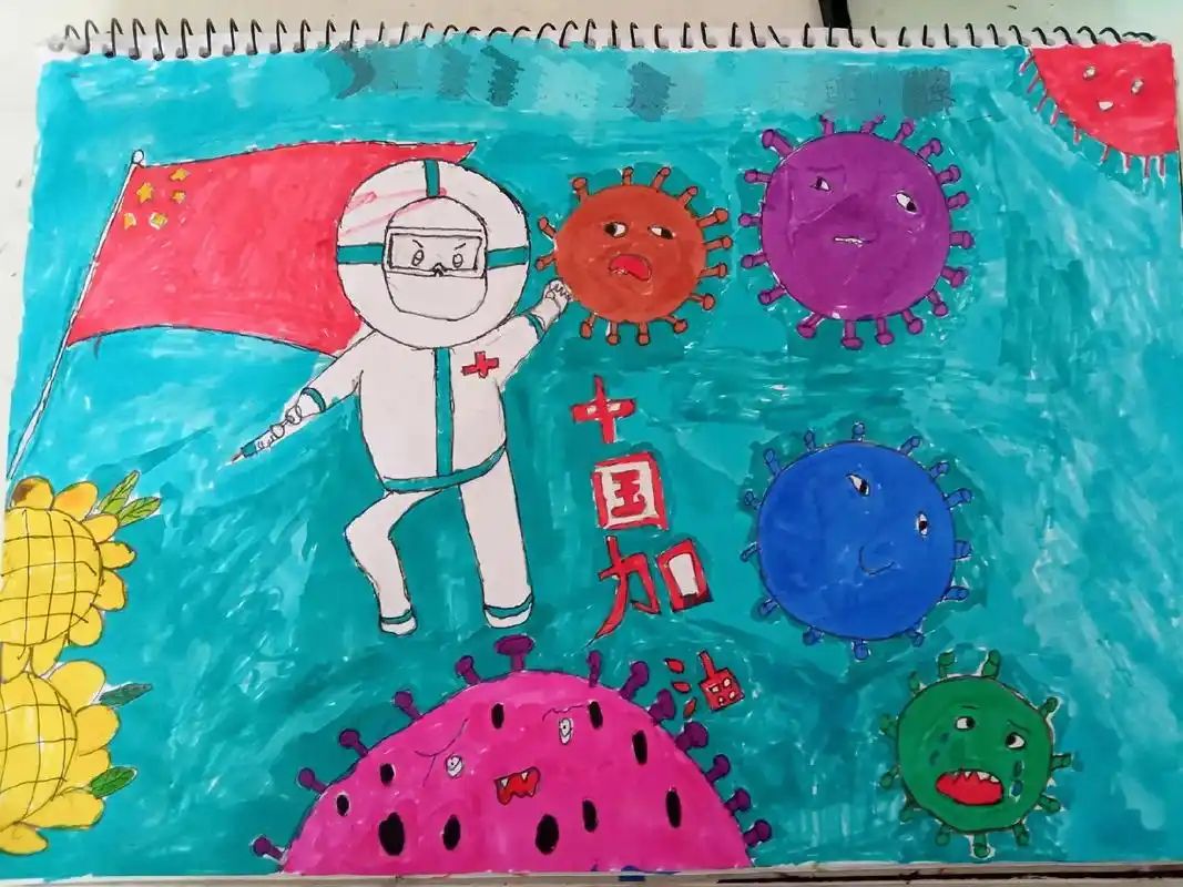 抗击疫情绘画 #一起加油抗病毒 要会辅导,会衣服做饭,现在 - 抖音