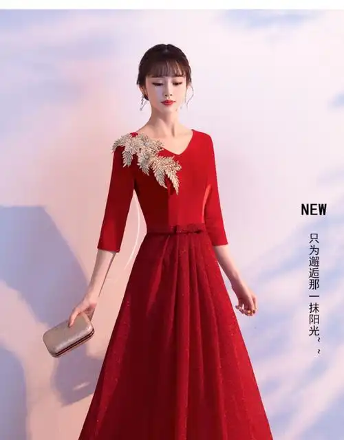 大合唱演出服女长裙2020新款修身学生朗诵主持风礼服表演服装