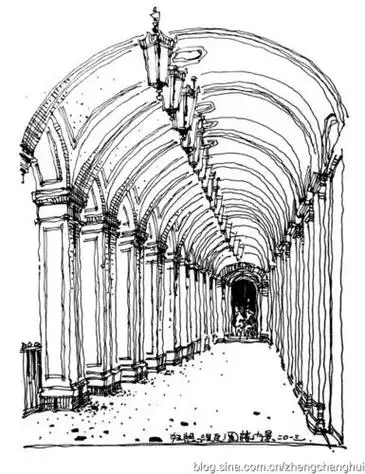 长廊怎么画简笔画