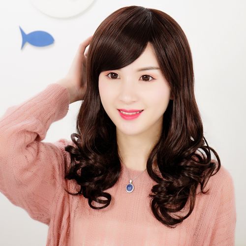 假发女长发斜刘海长卷发大波浪全头套时尚女士中长卷发逼真假头套