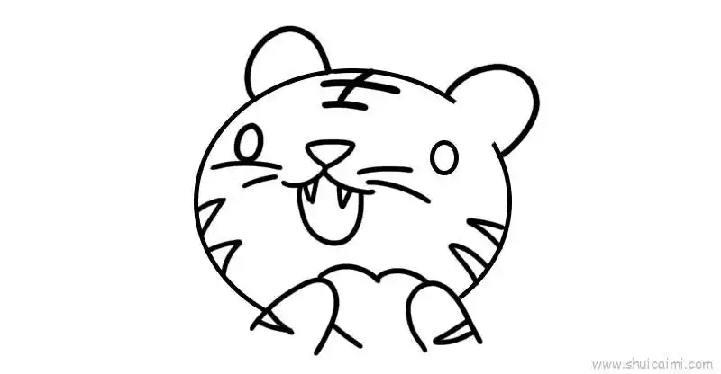 老虎头儿童画怎么画 老虎头简笔画图片