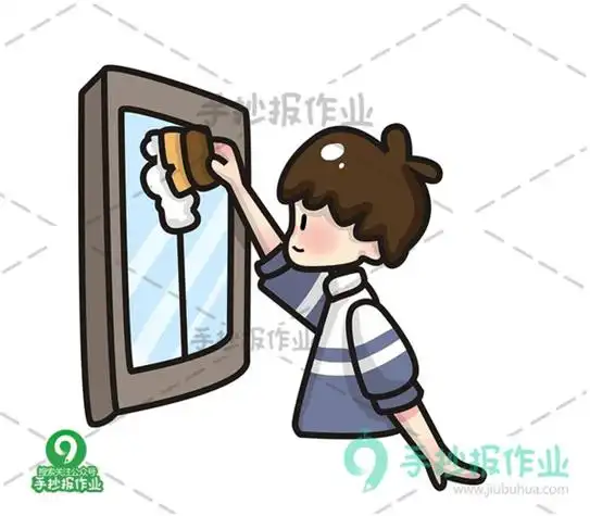 开窗户的小女孩简笔画