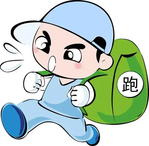 跑跑腿科技公司logo卡通三维转化