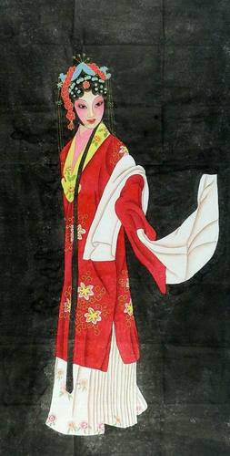 手绘字画装饰画热销yi061203四尺无款国画工笔画京剧人物仕女136