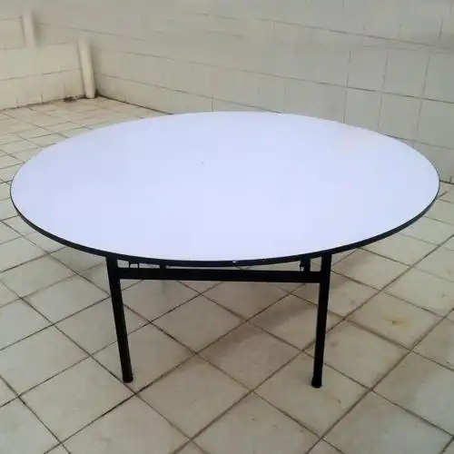 酒店圆桌婚庆宴会桌折叠餐桌椅组合大排档饭店桌pvc台面厂家直销