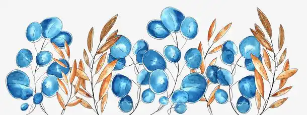 手绘水彩小清新植物叶子