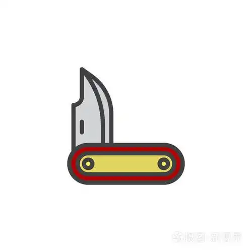 徒步旅行刀符号标志插图. 像素完美矢量图形