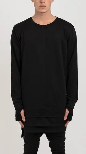 sw050 stealth layered sweater - black