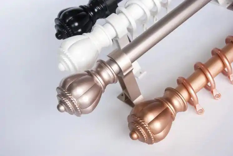 定制铝合金窗帘杆客厅卧室罗马杆单杆双杆窗帘轨道挂钩送