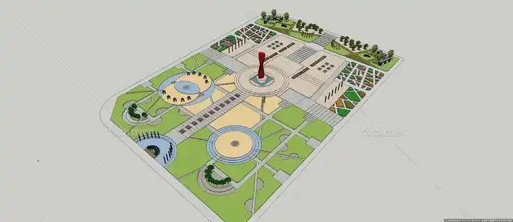 小广场景观设计方案su模型