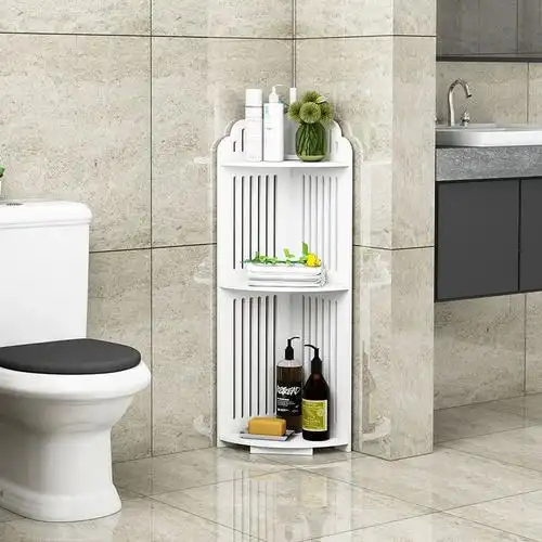 浴室卫生间三角置物架洗手间落地式转角置物架洗漱台墙角收纳架子