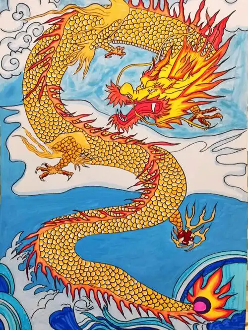 中国龙#马克笔临摹