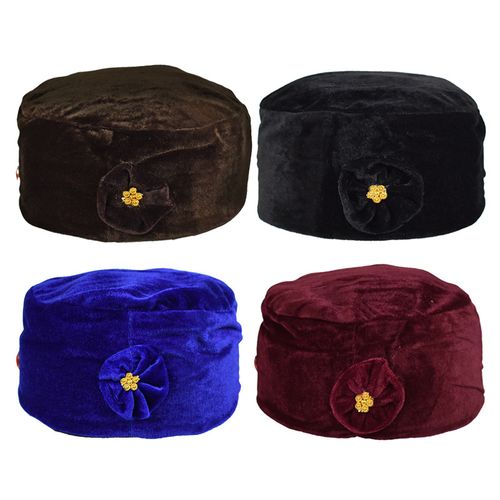 殡葬用品现代唐装送老寿衣帽子金丝绒加宝石女帽子