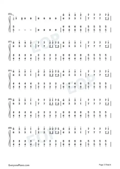 in the end-抖音完整版双手简谱预览3