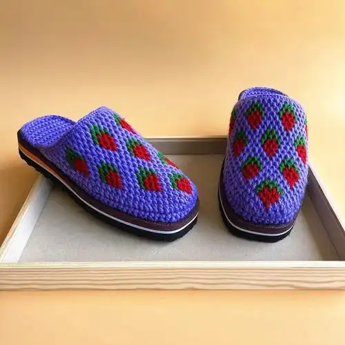 簘蕥毛线拖鞋纯手工勾毛线拖鞋居家拖鞋婚嫁成品拖鞋男款勾毛线拖鞋