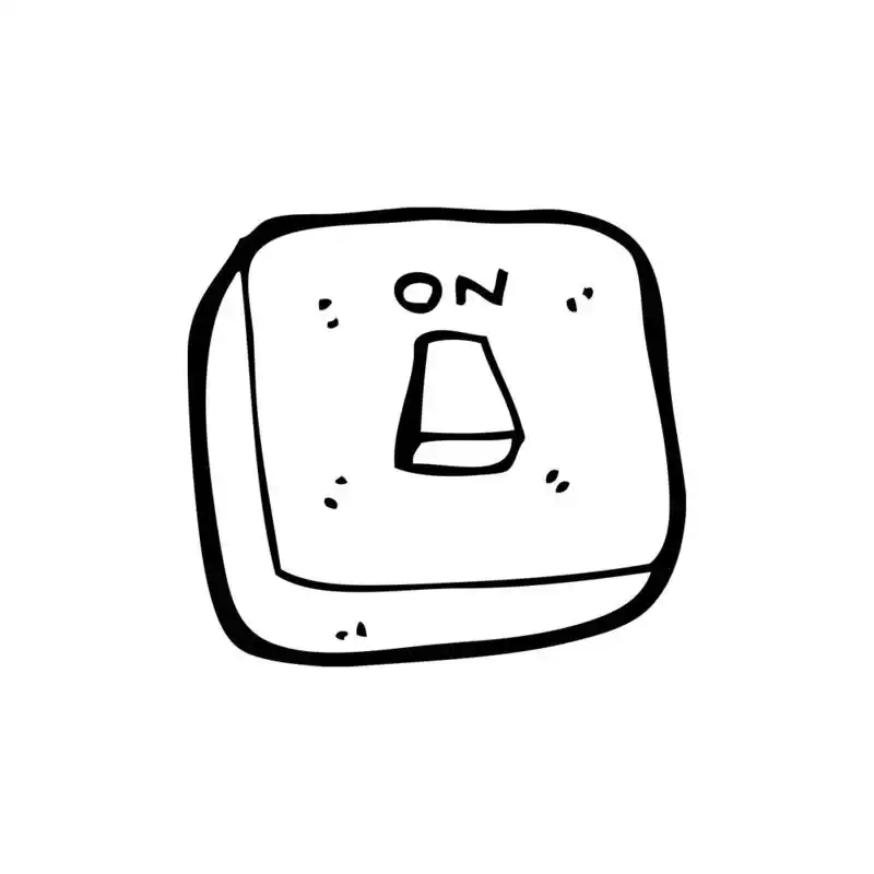 灯的开关,向量,在白色背景上的电灯开关卡通