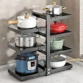 厨房多层置物架家用多功能橱柜下水槽锅具灶台放锅架台面收纳架子
