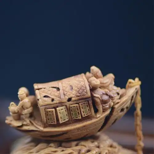 核雕复原明代核舟记省级工艺美术大师王建学作品