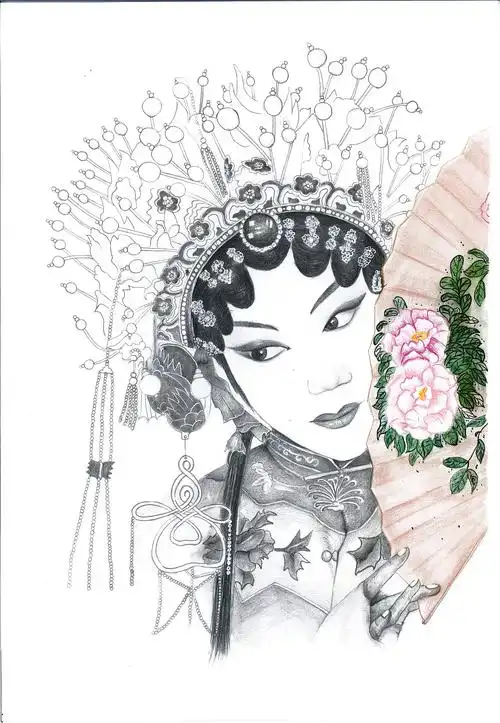 手绘戏曲人物登录 / 注册