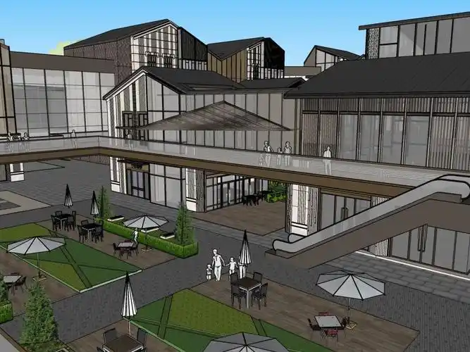 商业街新中式风格2层