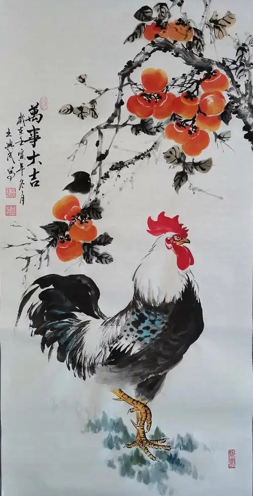 王兴民国画公鸡:近期作品,写意大公鸡二十幅,难得一见