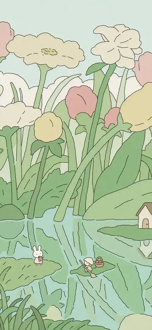 小兔子简约清新可爱卡通图片