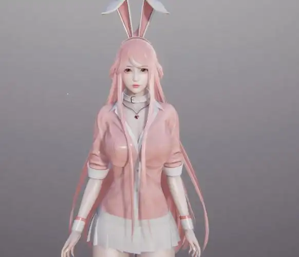 ai少女活力十足的粉色兔兔女孩mod