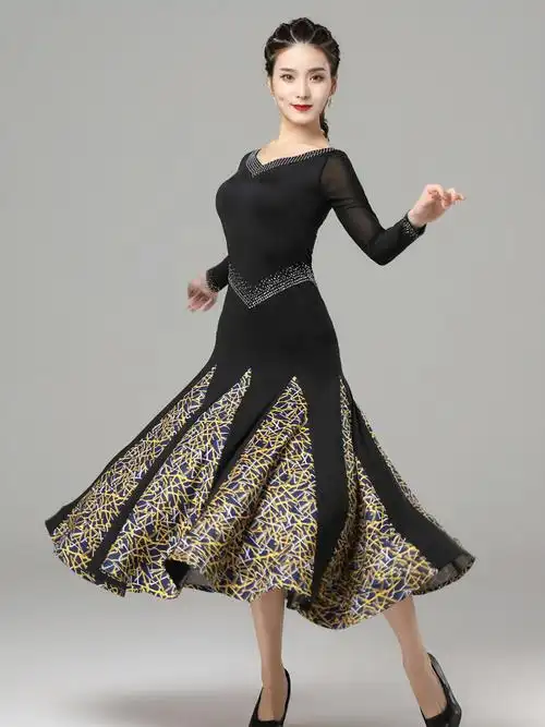 交谊舞大摆裙连衣裙新款摩登舞裙拉丁舞华尔兹国标舞比赛表演服装