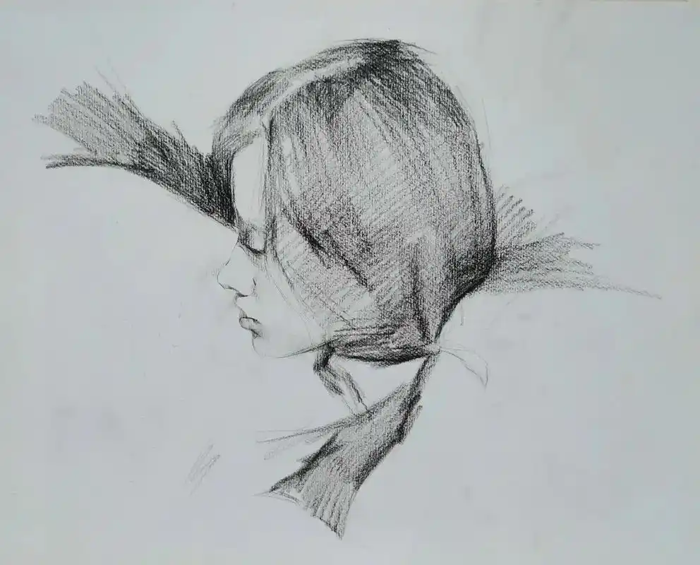 这是我素描人物绘画大致步骤