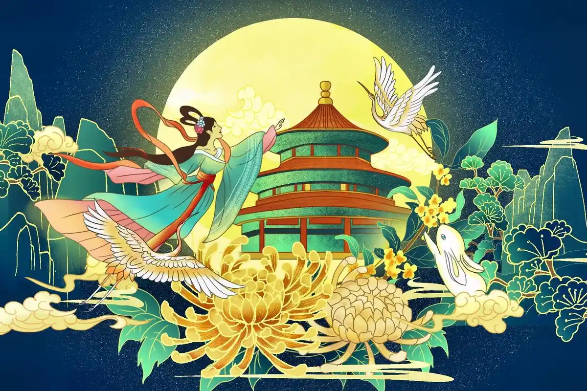 传统文化 中秋手绘原创#每日一画 #创作灵感 有时被人记起 - 抖音