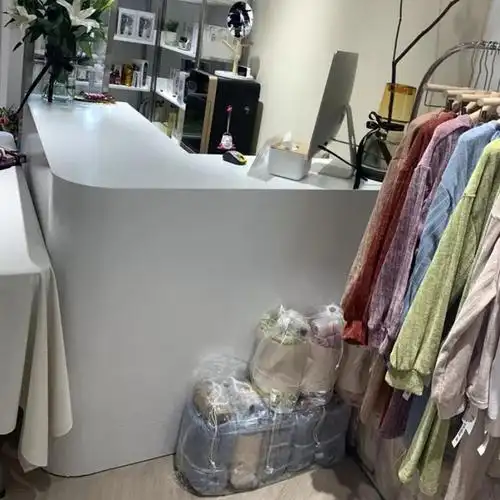 服装店l型收银台 轻奢服装奶茶女装店l型吧台收银台桌美容院小型店铺