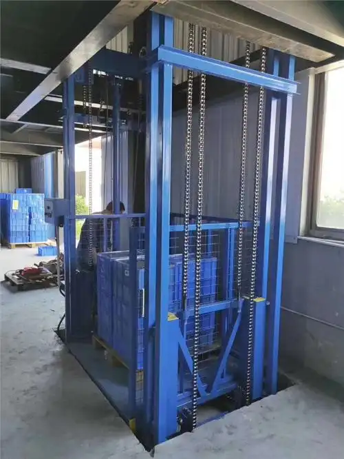 厂房电动液压货梯升降机双轨平台仓库简易导轨式货梯家用传菜提升