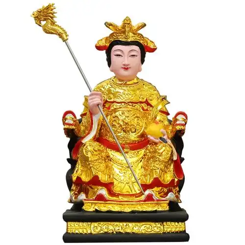 九龙圣母神像九莲圣母娘娘家用客厅开光镇宅保平安摆件树脂佛像