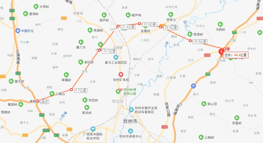 重磅钦州北过境线高速开工北区设3个出入口分别在