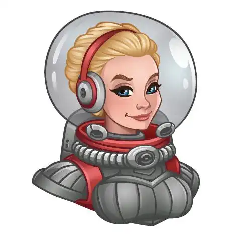 卡通创意女子宇航员矢量素材