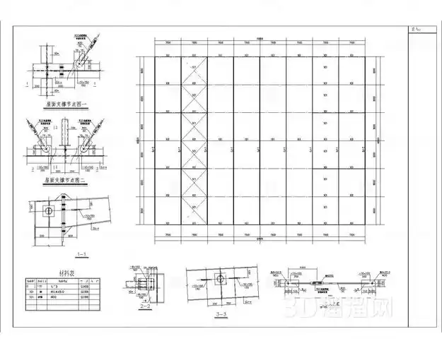 60米长48米跨度门式钢架结构施工图cad图纸