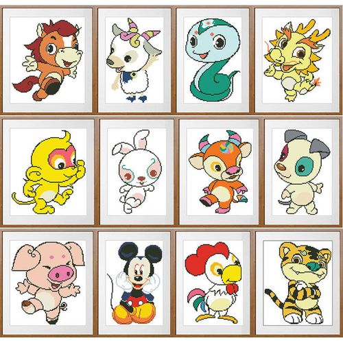 十二生肖猪十字绣新款动物小件2022简单线绣小幅型挂件客厅卧室