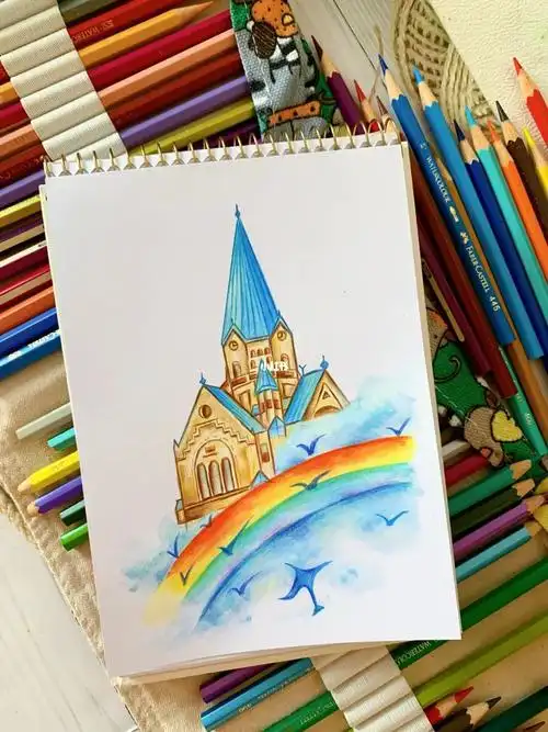 彩铅奇幻童话城堡