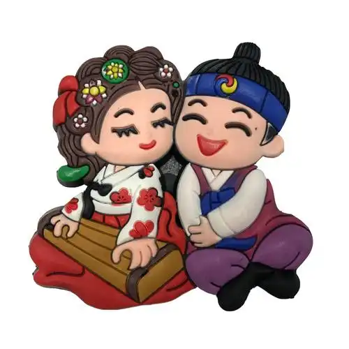 厂家朝鲜族冰箱贴卡通造型韩服磁性贴旅游纪念礼品活动送客人礼物