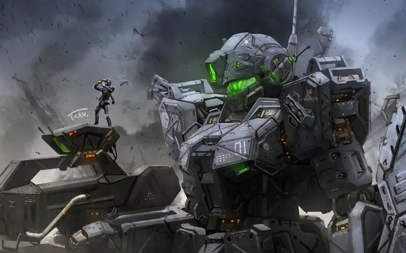 厚涂杂兵机也可以帅过高达吉姆指挥官trav魔改phtotshop厚涂过程