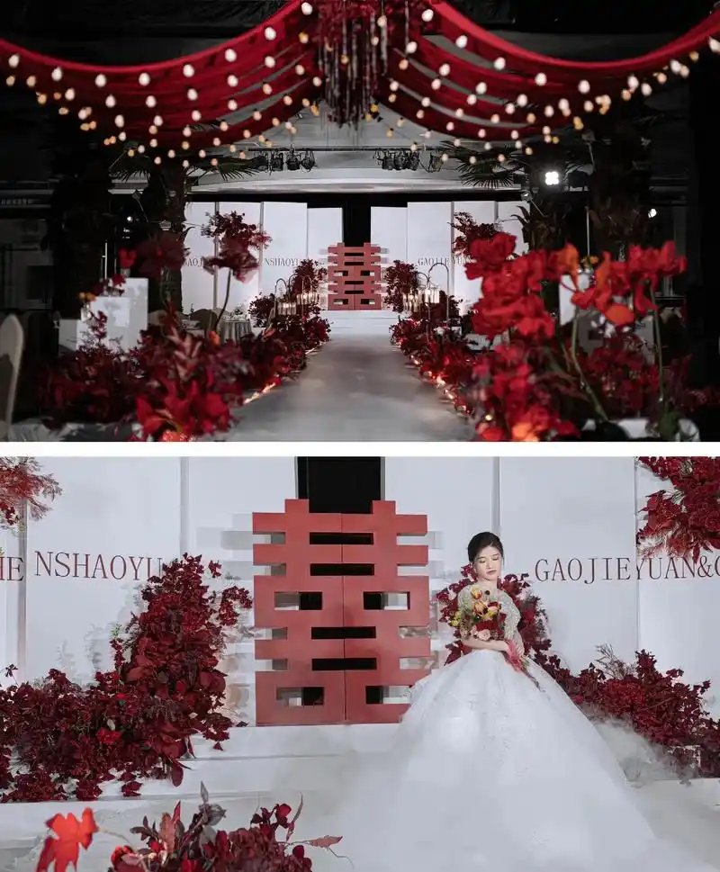 long婚礼策划90大红色婚礼布置/long婚礼策划90大红 - 抖音