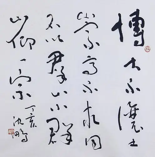 草书名家 沈鹏四尺斗方书法作品《书法》_欣赏_集雅斋