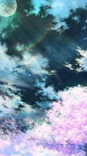 动漫.唯美.樱花.夜空