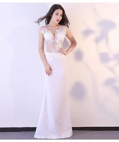 2018新款性感晚礼服女长夜店夜场低胸透明透视装显瘦修身镂空冬