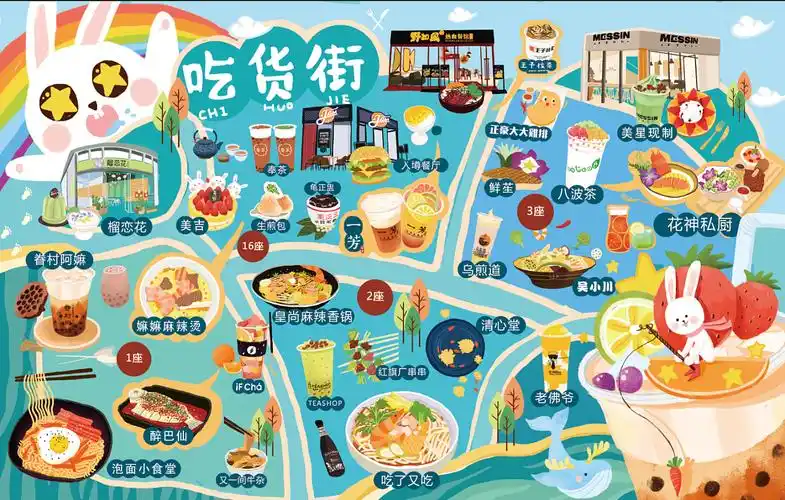 三个星期 排版设计:国宝 插画设计:国宝 绘制过程:起初接到美食地图的