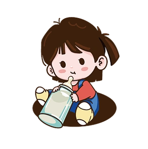 可爱宝宝拿奶瓶卡通形象