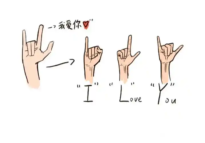 我爱你  #手势  #iloveyou