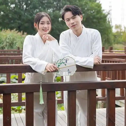 古装汉服内搭中衣中裤男女白色纯棉秋冬加绒汉服