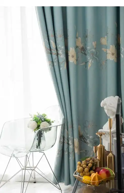 新款新中式高精密棉麻全遮光窗帘成品定制客厅书房卧室加厚布