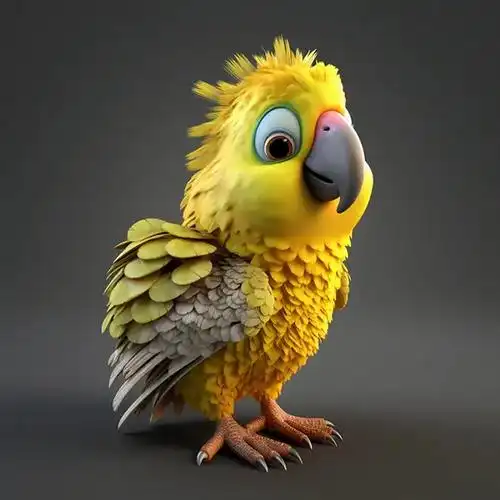 黄色玄凤鹦鹉-ai关键词  midjourney关键词 ai绘画教程 ai绘画 设计